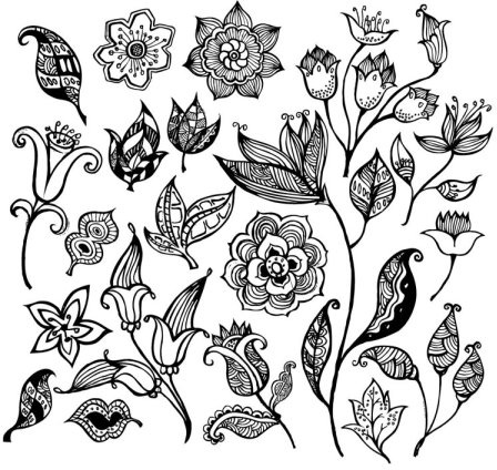 448x424 Black And White Flower Pattern Vector Free Vector In Encapsulated