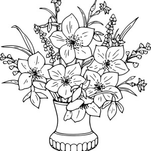 300x300 Rose Petals Bouquet Coloring Pages Printable Rose Petals