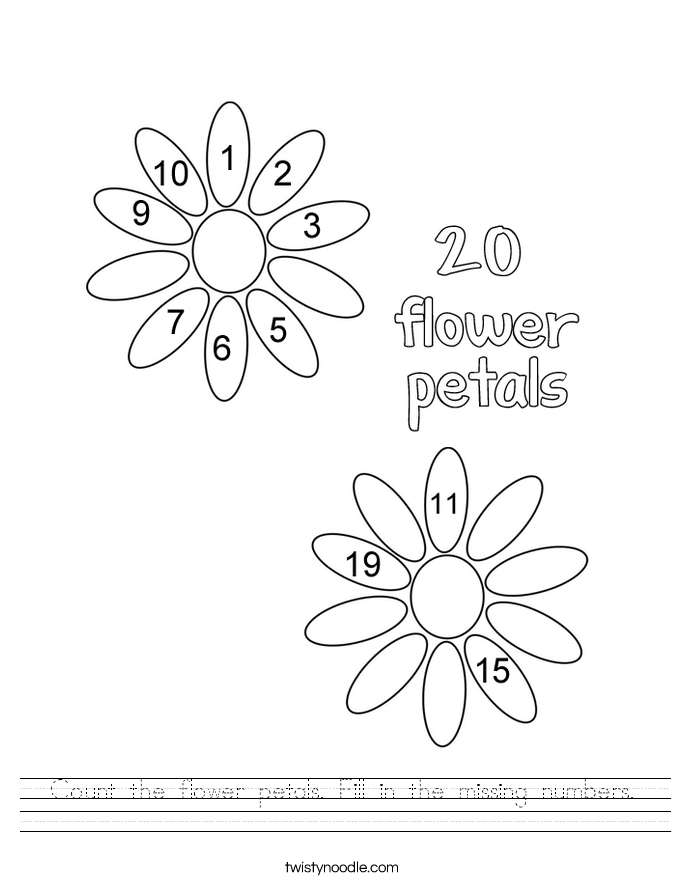 685x886 Count The Flower Petals Fill In The Missing Numbers Worksheet