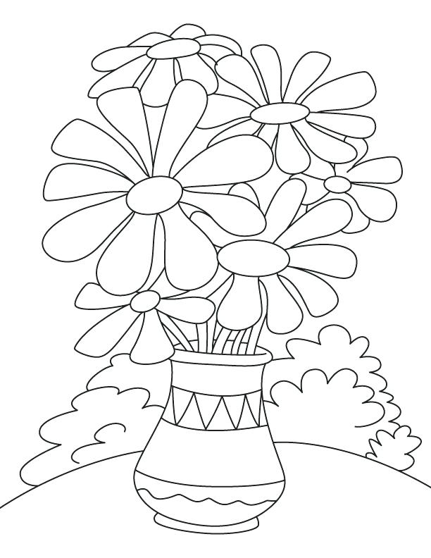 612x792 Minimalist Flower Pot Coloring Page Kids Pages Pots With Flowers