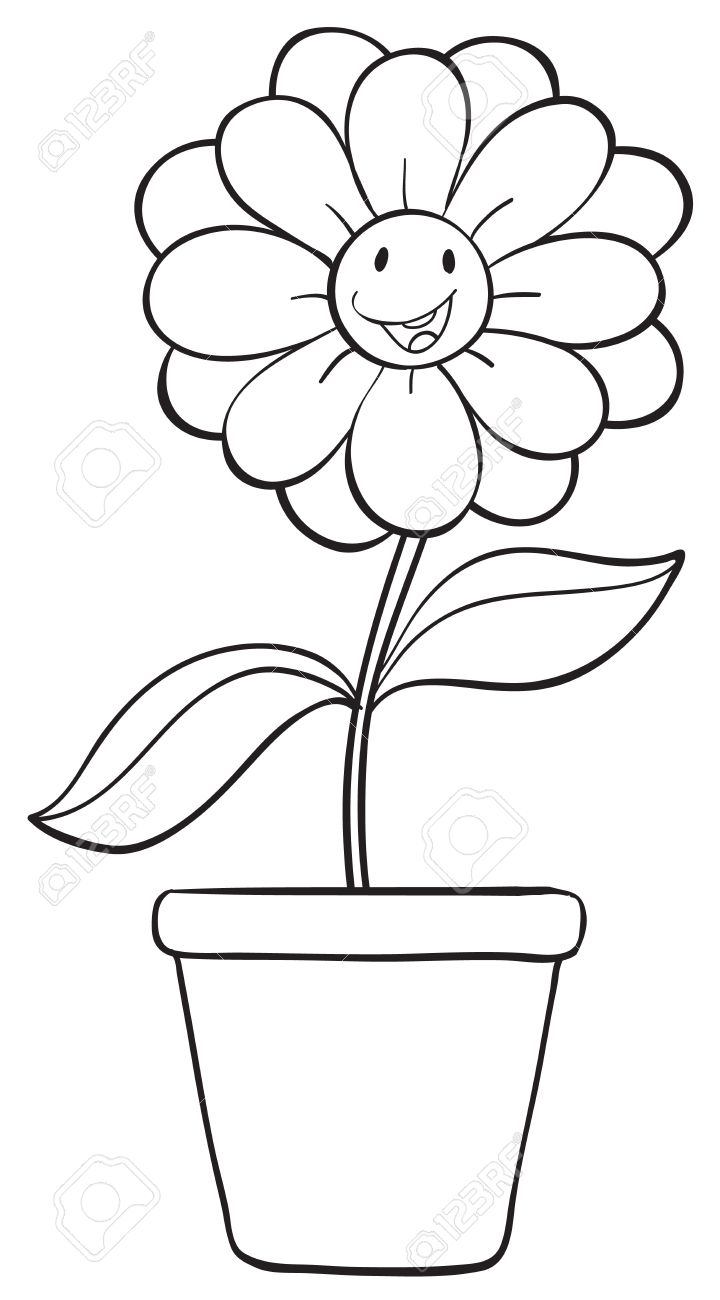 Flower Pot Drawing Images at GetDrawings | Free download
