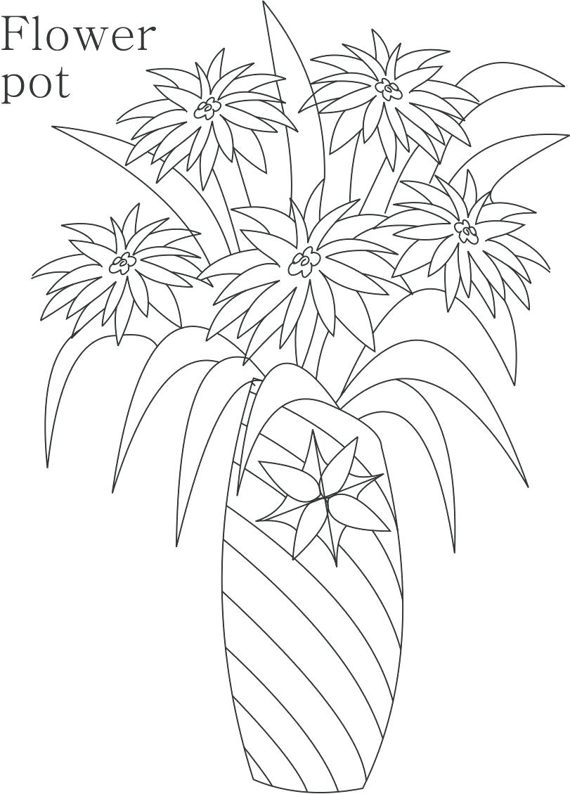 811x1129 Coloring Flower Pot Coloring Page How To Make Drawing Of For Kids