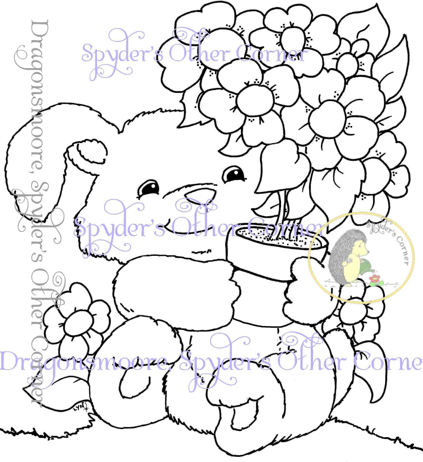1466x1600 Dragonsmoore, Digital Stamps, Spyder's Other Corner Fluffy Bunny