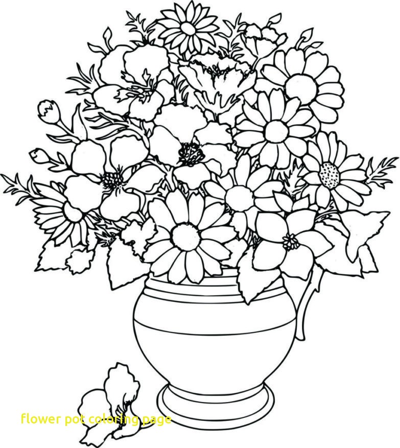 783x877 Flower Pot Coloring Page