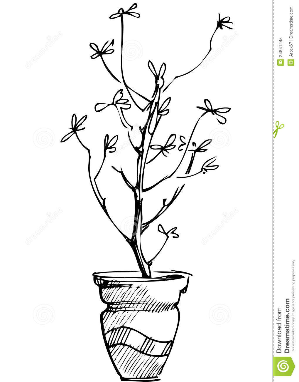 1019x1300 Drawing Of Only On Flowerpot Easy Pencil Arts Flower Pot Drawing
