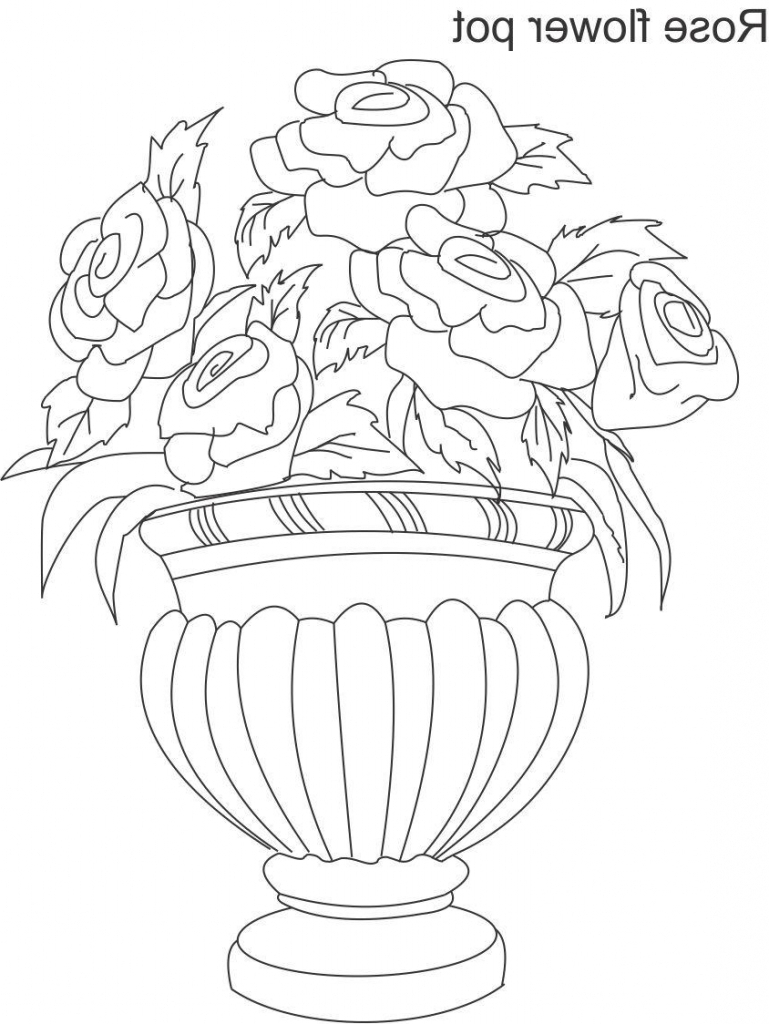 769x1024 Flower Pots Sketches With Colours Flower Pot Drawing In Colour