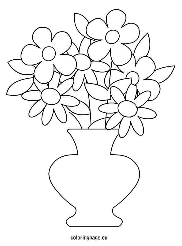 Simple Colour Flower Pot Drawing - jhayrshow