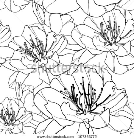 450x470 Elegance Seamless Pattern With Flower Peony. Vector Illustration