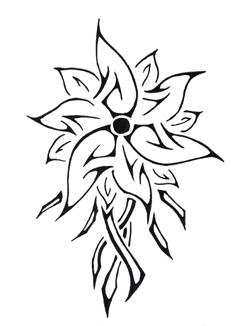 500x666 22 Amazing Tribal Flower Tattoos Only Tribal