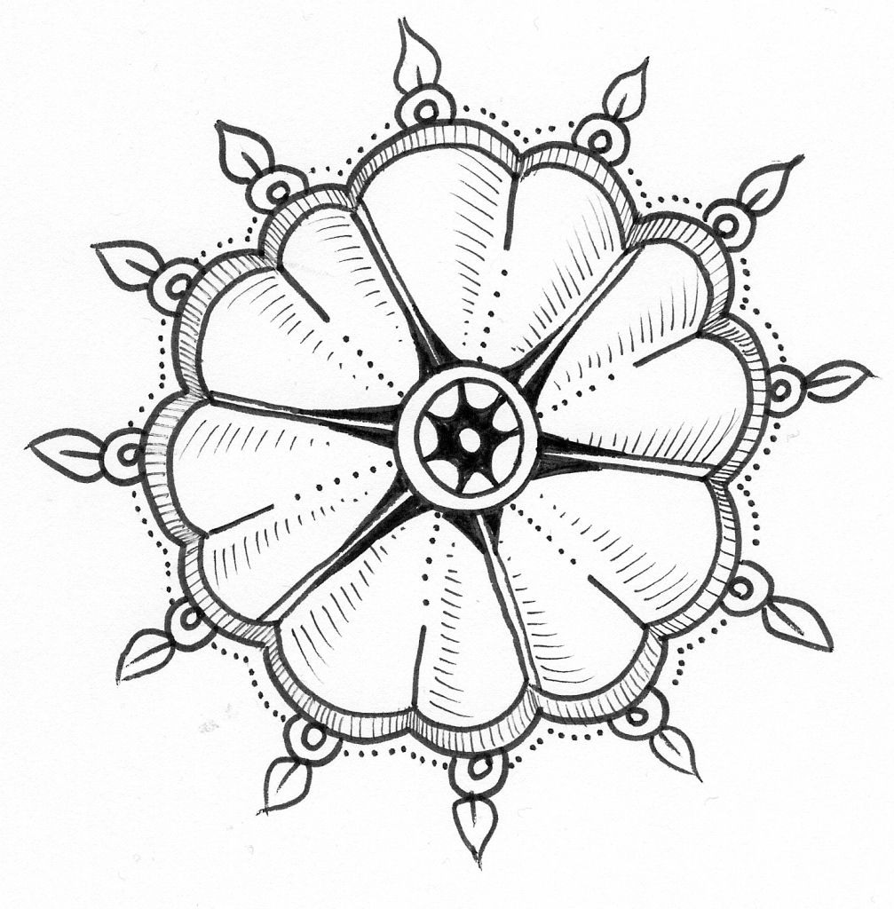 1007x1024 Drawing Flower Tutorial