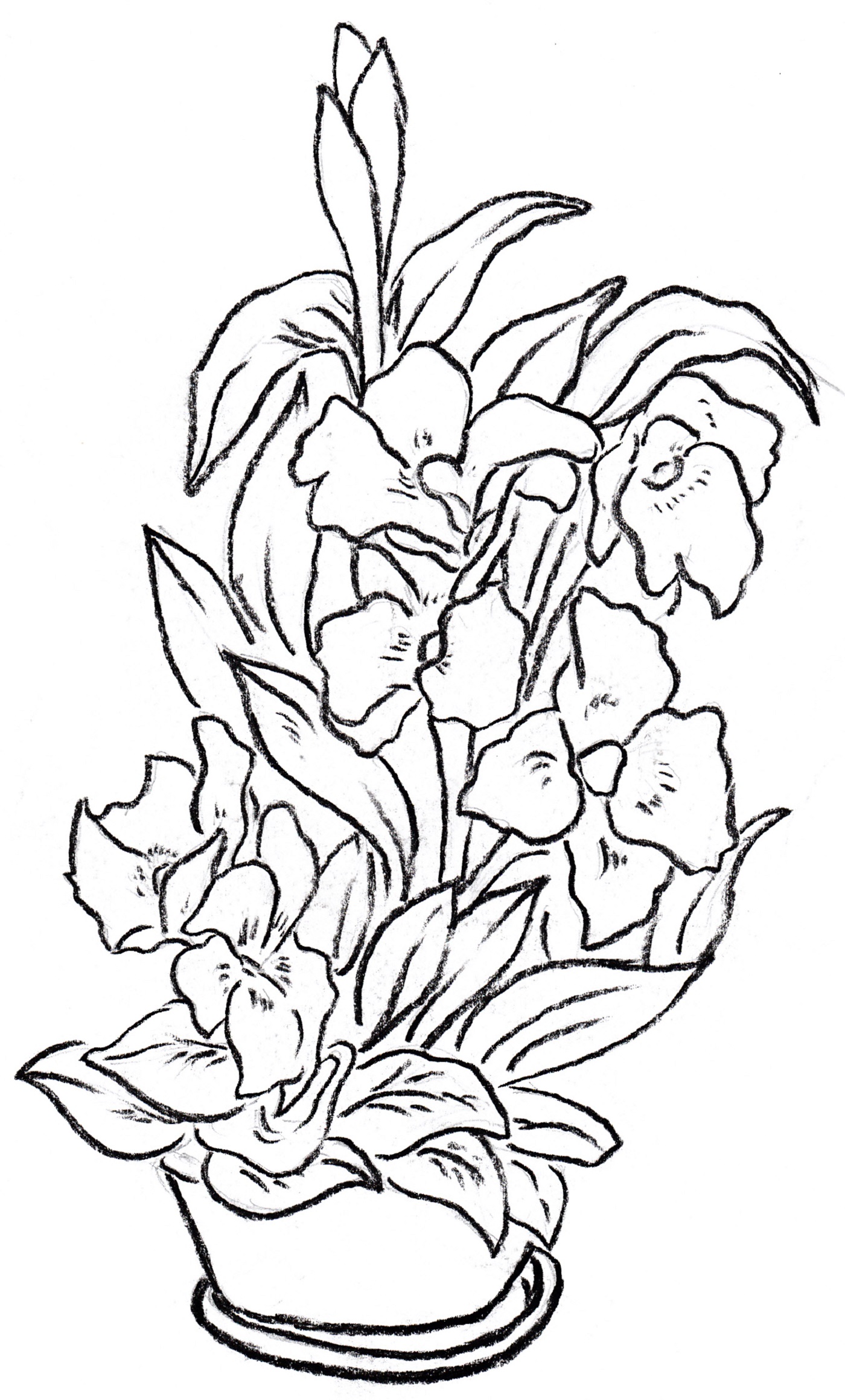 Glass Painting Flower Designs Sketch Coloring Page