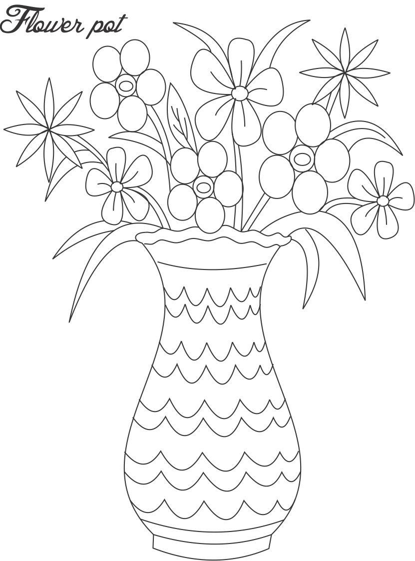 Flower Vase Drawing For Kids at GetDrawings | Free download
