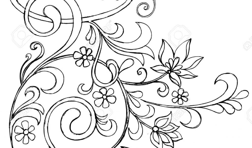 1024x600 Flower Vine Drawings Drawn Vine Doodle