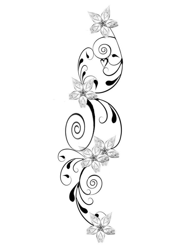 736x956 Flower And Star Tattoo Designs Group