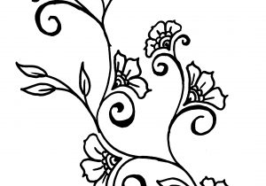 300x210 Flower Vine Drawings
