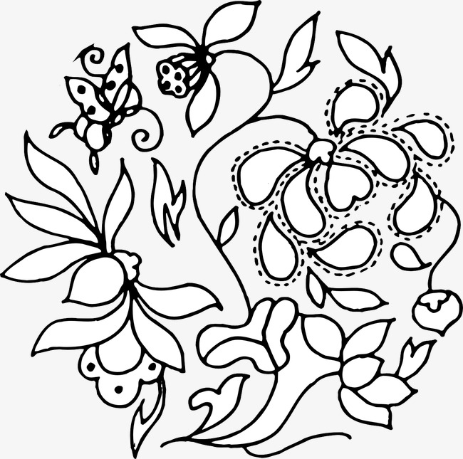 650x645 Flower Line Drawing, The Right Amount Of Flowers, Plants Abstract