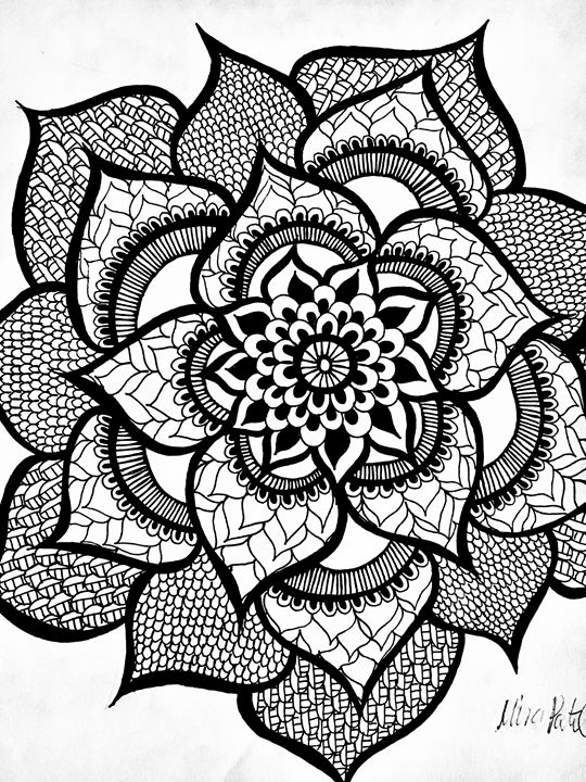 540x720 Front Facing Henna Flower
