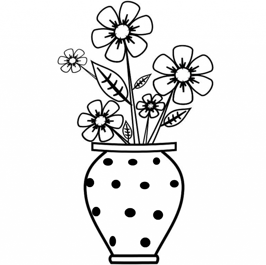 1024x1021 Images Of Flower Pot For Drawing Flower Pot Sketch Img Drawing