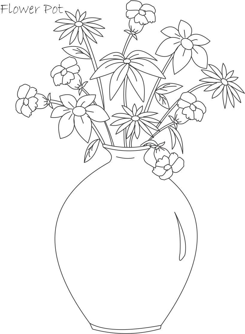 818x1114 Simple Drawing Flower Pot A Pot With Flower , Pencil Design Easy