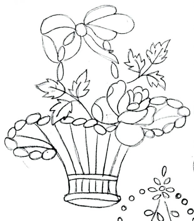 618x705 Drawing Flower Pot Image Best Flowerpot Designs For Embroidery