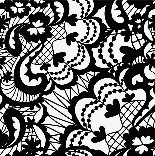 650x651 Hand Painted Black Flower Vines, Hand Drawn Flowers, Dot, Black