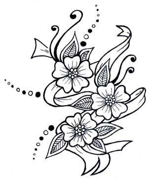 320x361 Henna Flower Art Drawing