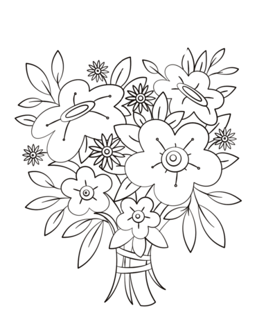 371x480 Flowers Bouquet Coloring Page Free Printable Coloring Pages