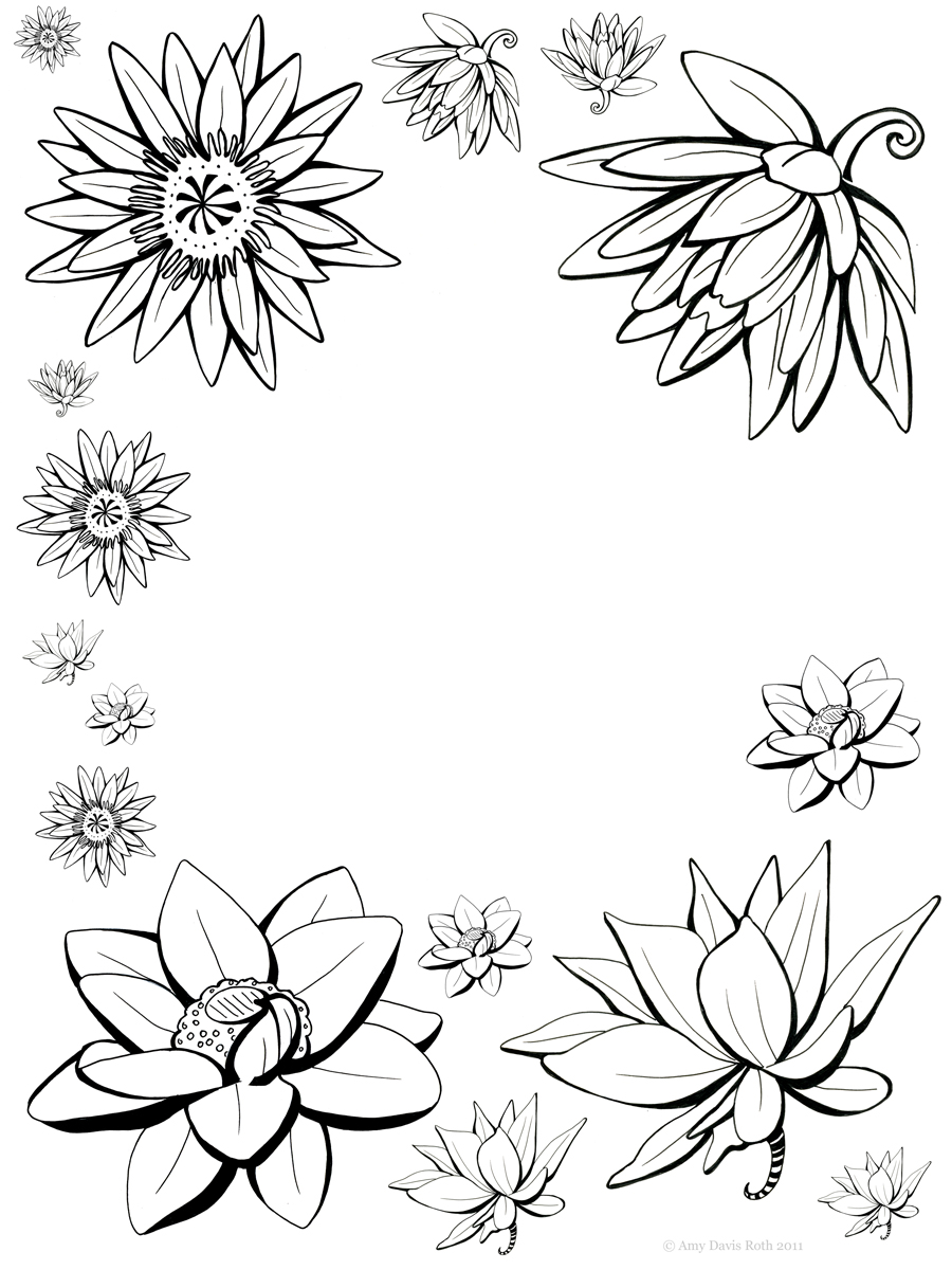 900x1200 Flower Designs Drawings. Drawing Vector Graphics With Floral