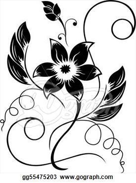 275x370 Flower Garden Drawing Black And White Decorating Clear