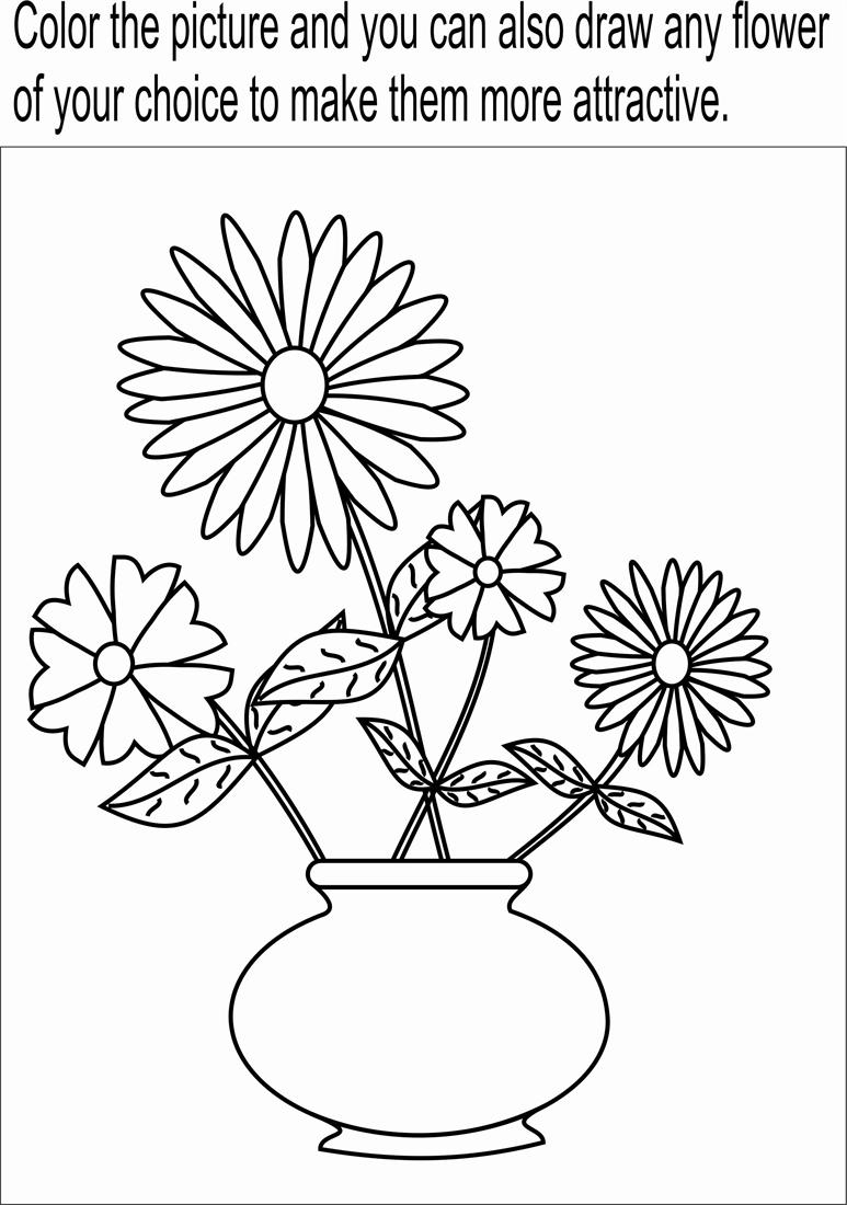 773x1100 Flowers In Pot Drawing Step By Step Flower Pot Coloring Page