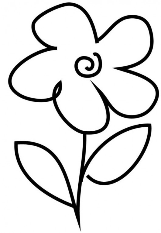 530x763 Simple Flower Coloring Pages
