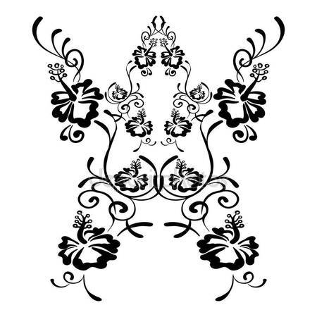 450x450 Plumeria Flower. Drawing And Sketch With Black And White Line Art