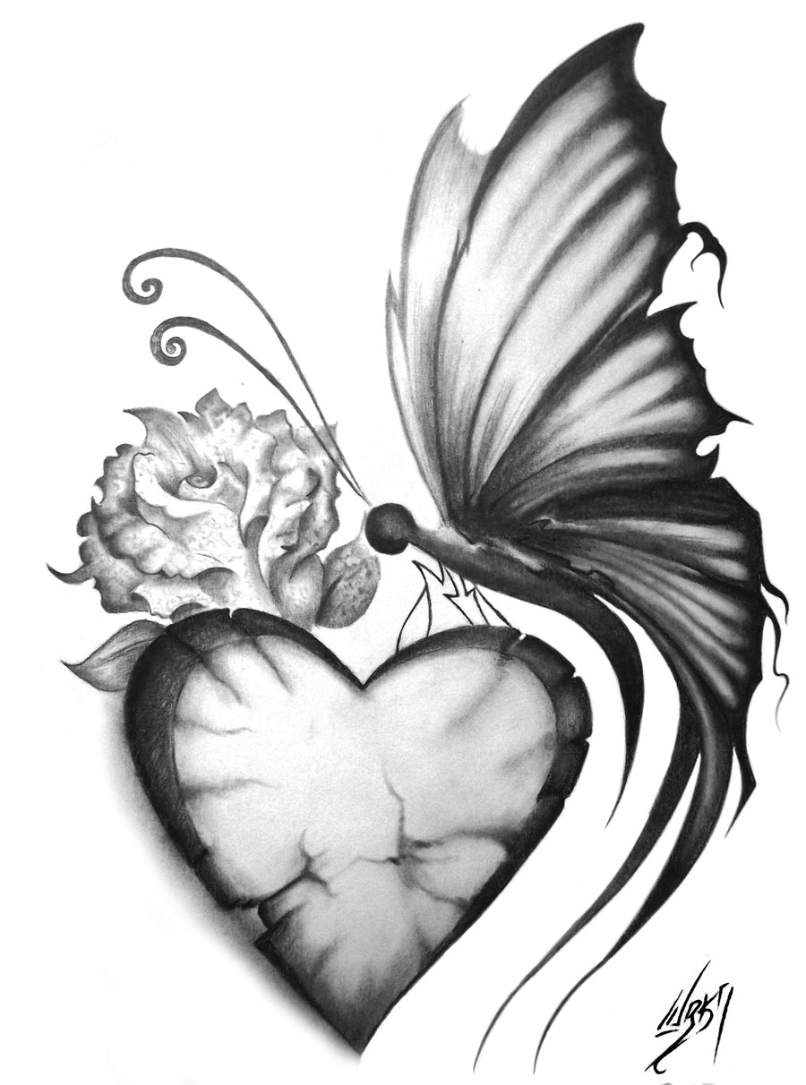 900x1212 Butterfly On Flower Drawing In Pencil Beautiful Simple Flower