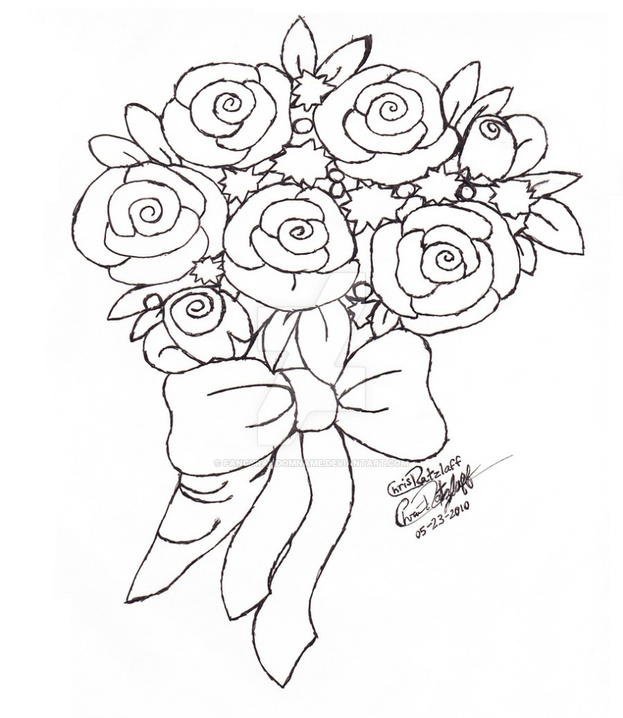 888x1024 Flower Bouquet Drawing Tumblr Bunch Of Flowers Drawing Flower