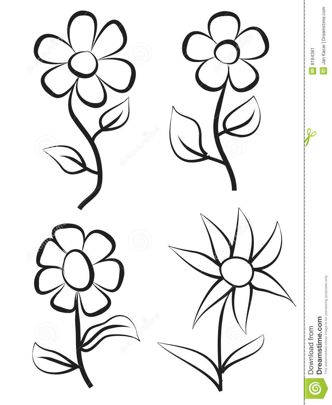 1065x1300 Hand Draw Flowers Stock Image