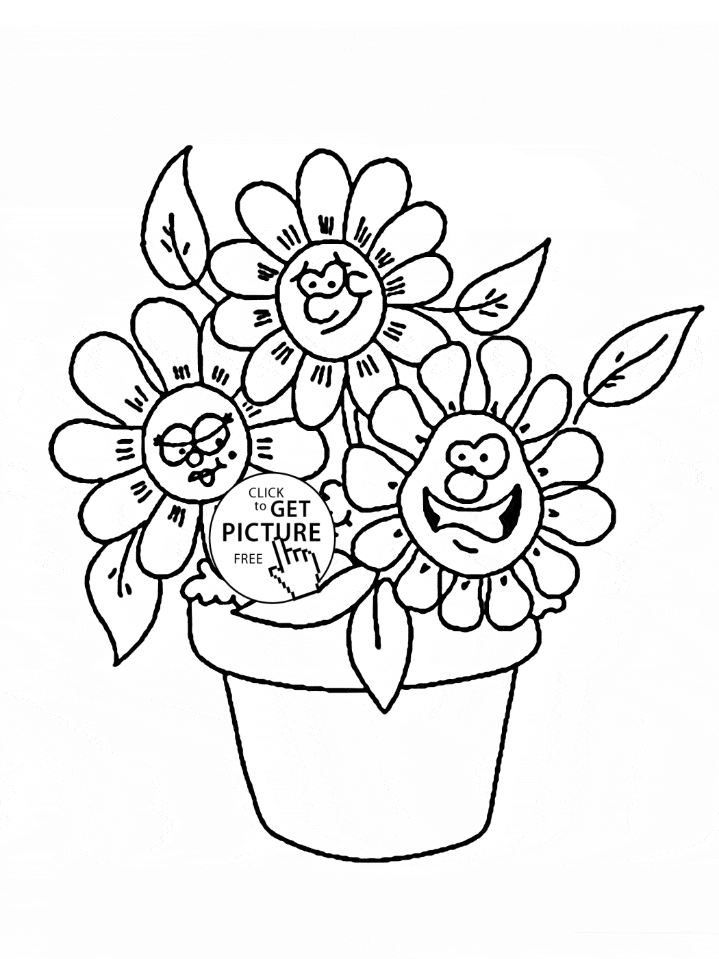  Cartoon Flower Coloring Pages 10