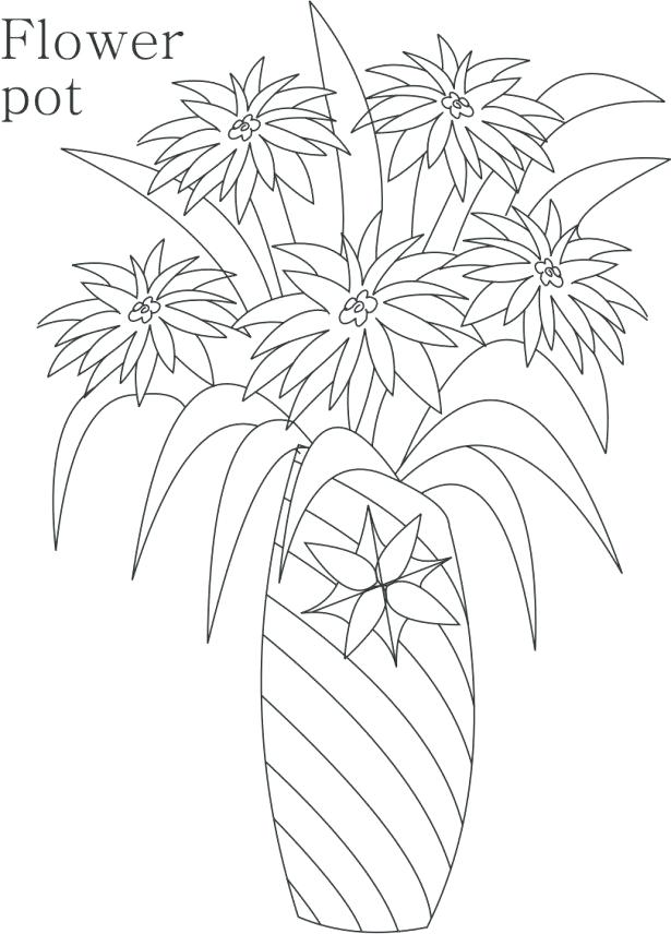 615x856 Flower Pot Coloring Pages Flower Pot Coloring Page Large Flower