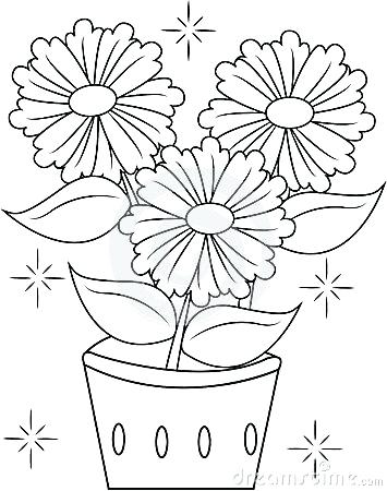 355x450 Top Rated Flower Pot Coloring Page Pictures Flower Pots