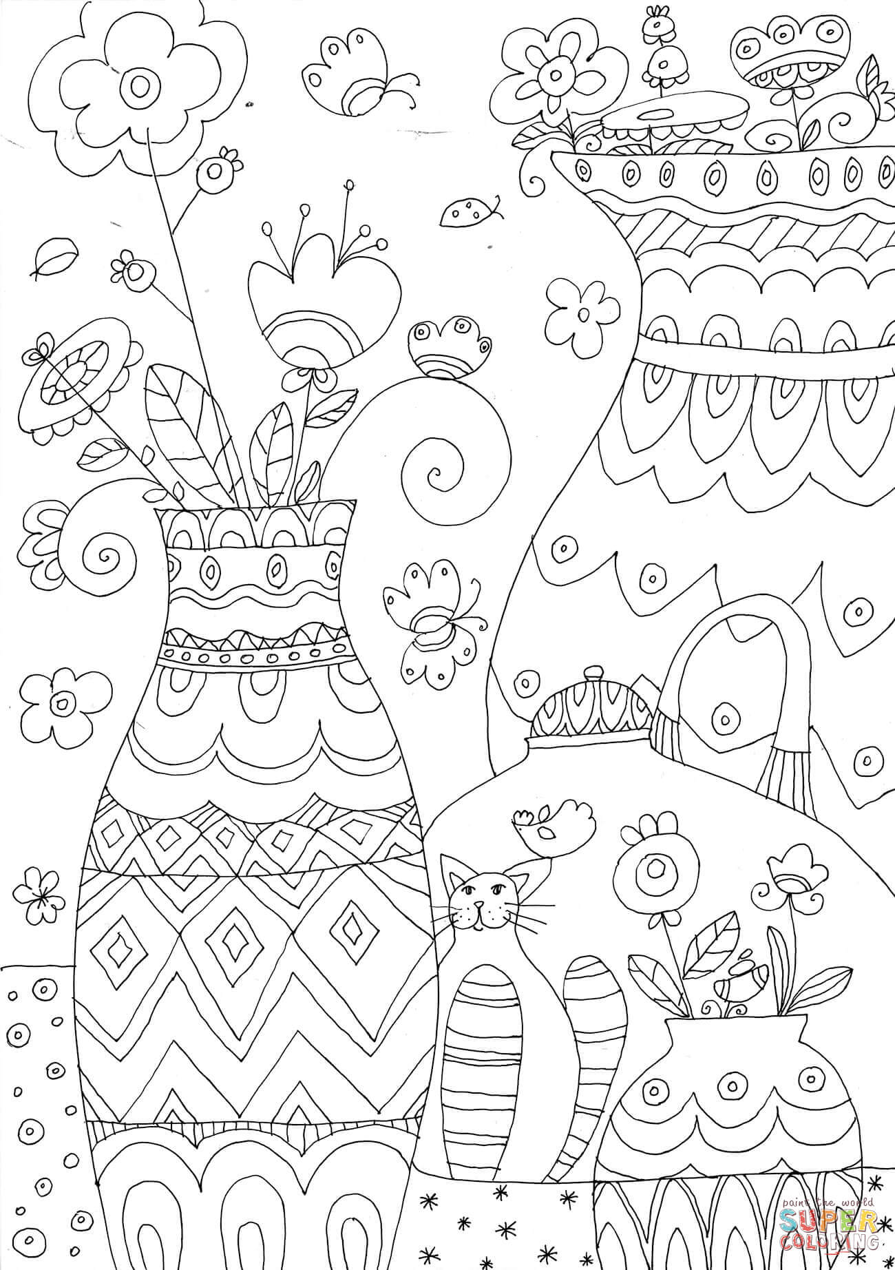 1300x1844 Flower Vases Coloring Page Free Printable Coloring Pages