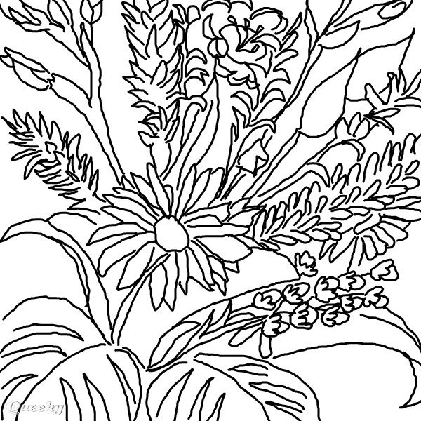 600x600 Drawings Of Flowers In Black And White