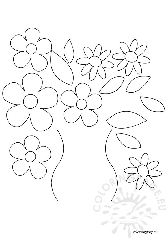 575x822 Flower Vase Template Coloring Page