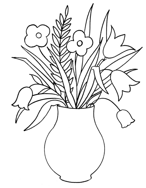 496x637 Flowers Drawing For Kids