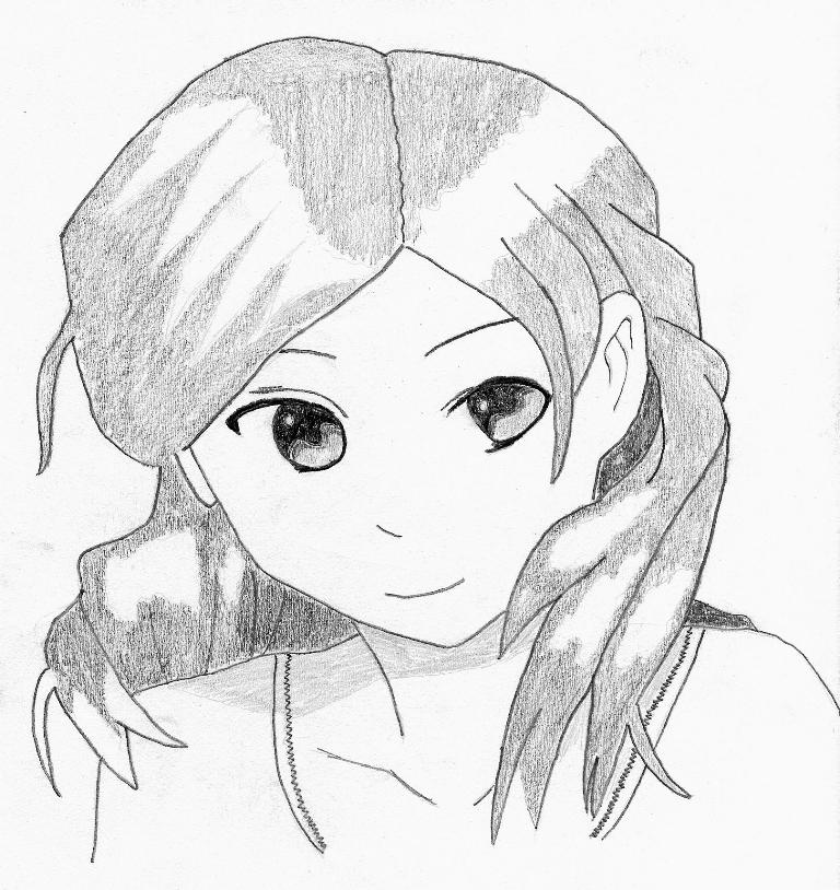 768x814 Anime Girl With Flowing Hair By Incredulity