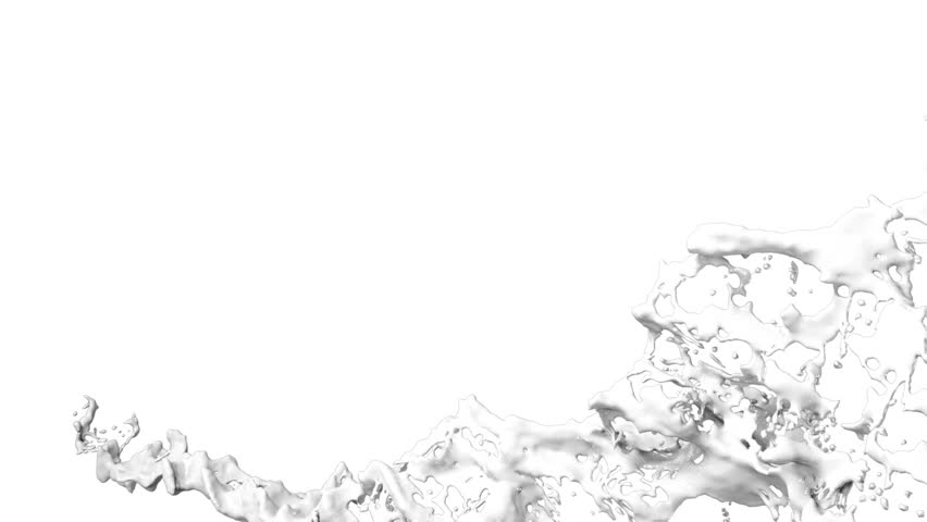 852x480 Slow Motion Water Flow With Alpha Matte Stock Footage Video