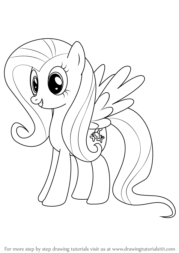 597x844 Learn How To Draw Fluttershy From My Little Pony Friendship Is