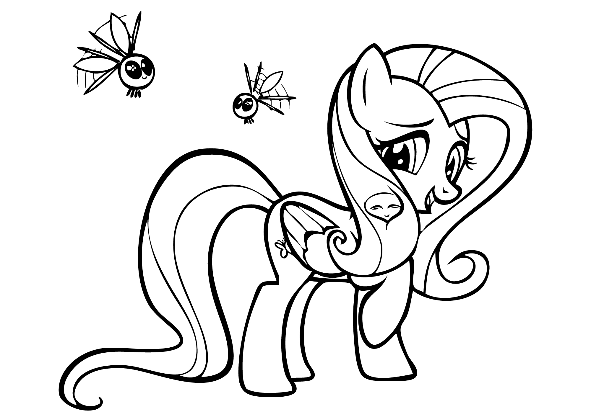 2000x1413 My Little Pony Coloring Pages Fluttershy Colouring To Beatiful