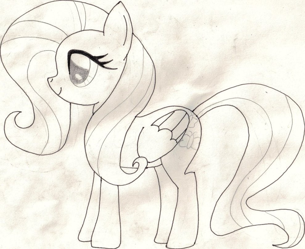 989x808 First Drawing Of Fluttershy By Lan X