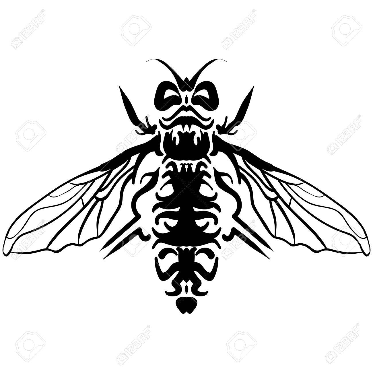 1300x1300 Hand Drawn Sketch Of Fly. Doodle Line Graphic Design. Black