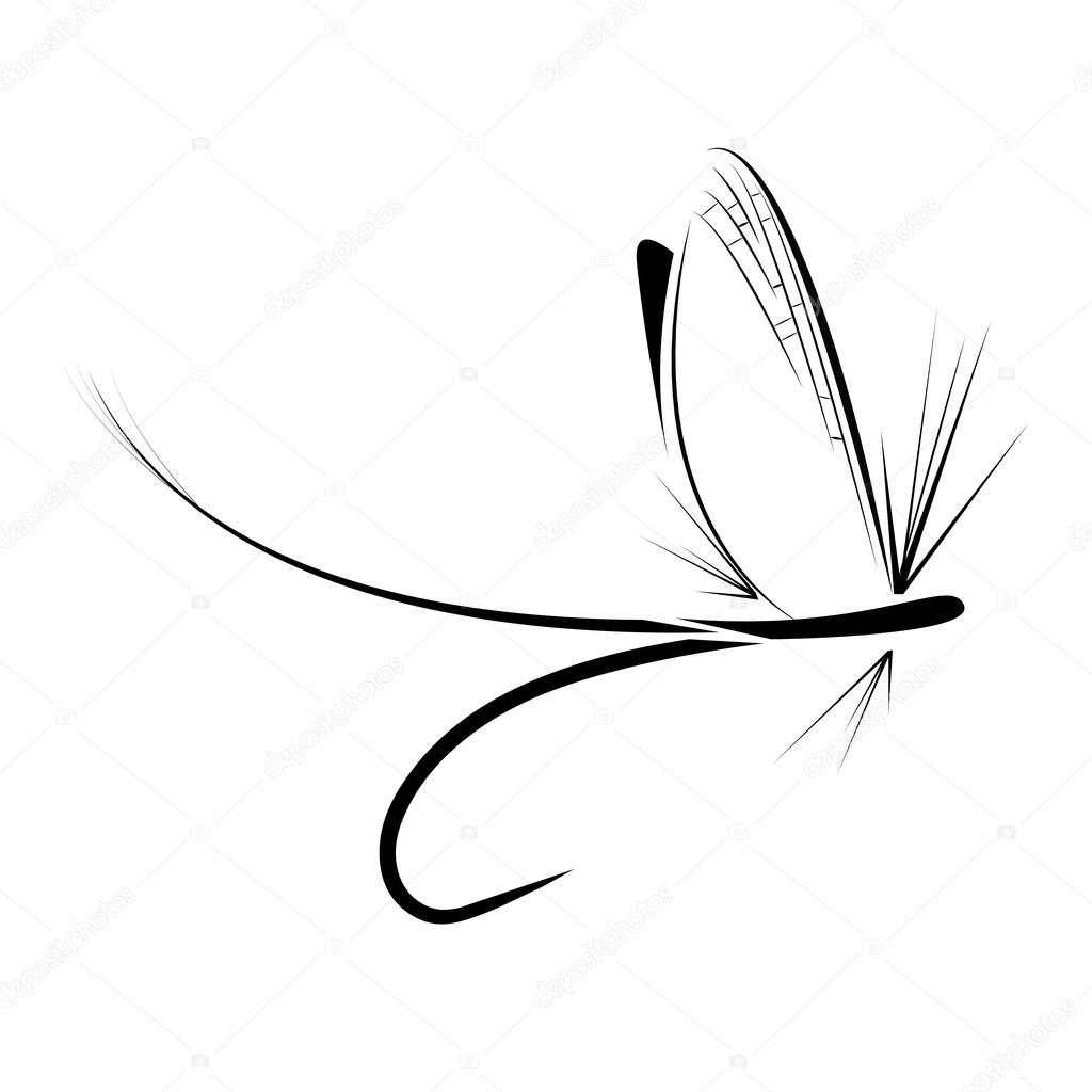 1024x1024 Fly Fishing Icon Stock Vector Djemphoto