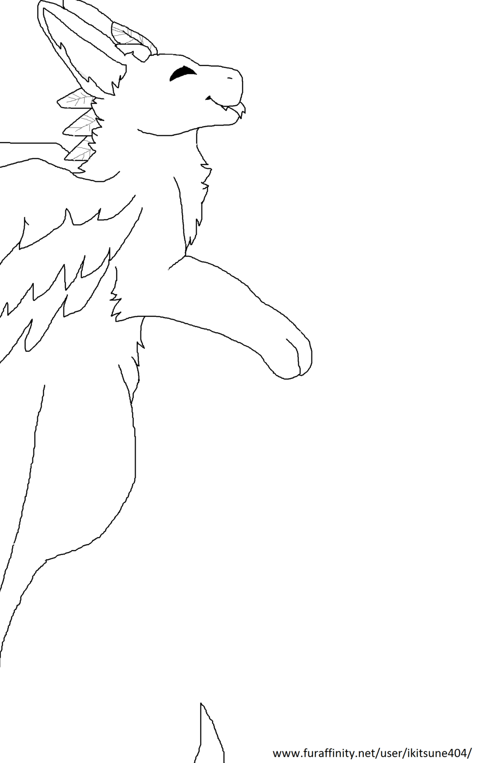 1024x1573 I'M Flying! Free Dutch Angel Dragon Lineart By Ikitsune404